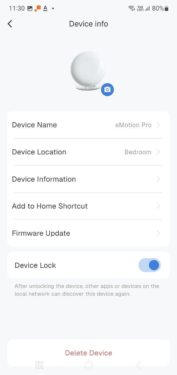 Экран Device info