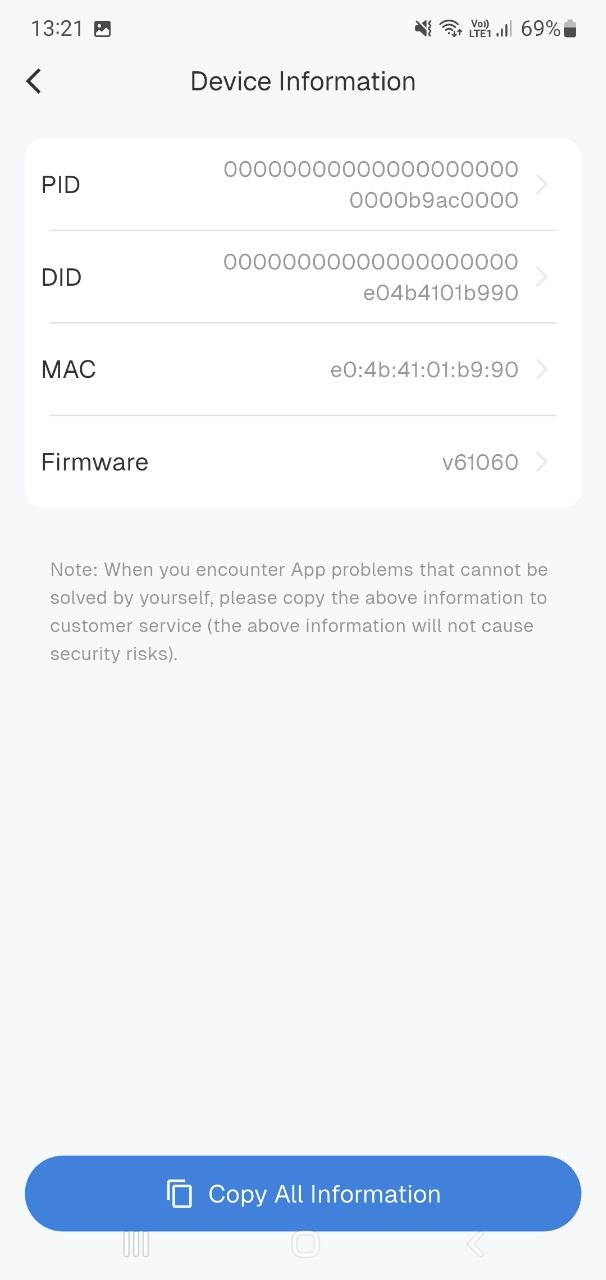 MAC-адрес в Device Information